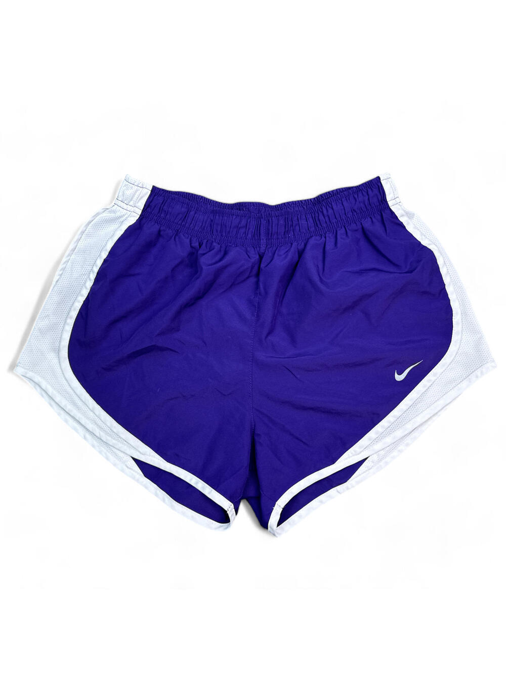 Nike Dri-Fit Running Shorts Womens Size Medium Purple White Relaxed Fit Active